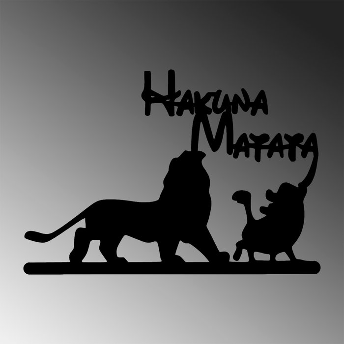 Wallity Hakuna Matata Lion And Piggy Escultura de Pared en Negro Wallity Hakuna Matata Lion And Piggy Escultura de Pared en Negro